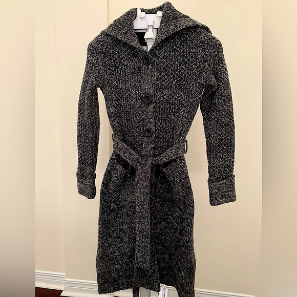 Wool Blend Long Duster Cardigan Coatigan - Picture 2 of 6